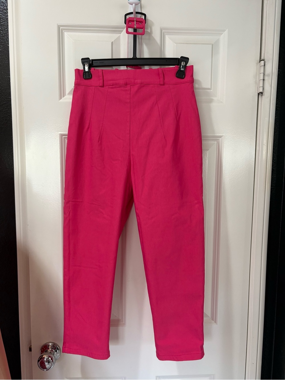 Vixen Micheline Pitt capris pinup trousers Bright Pink Straight-Leg High-Waist